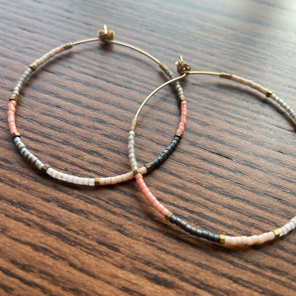 Kui Co. Beaded Hoop Earrings - Picture 2 of 2
